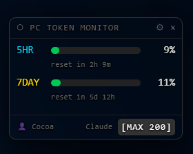 PC Token Monitor screenshot
